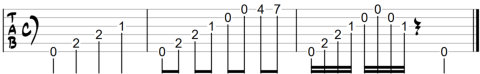 Tabs with rhythm